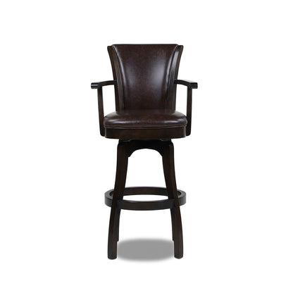 Williams - Swivel Bar Stool With Armrests - Vintage Brown