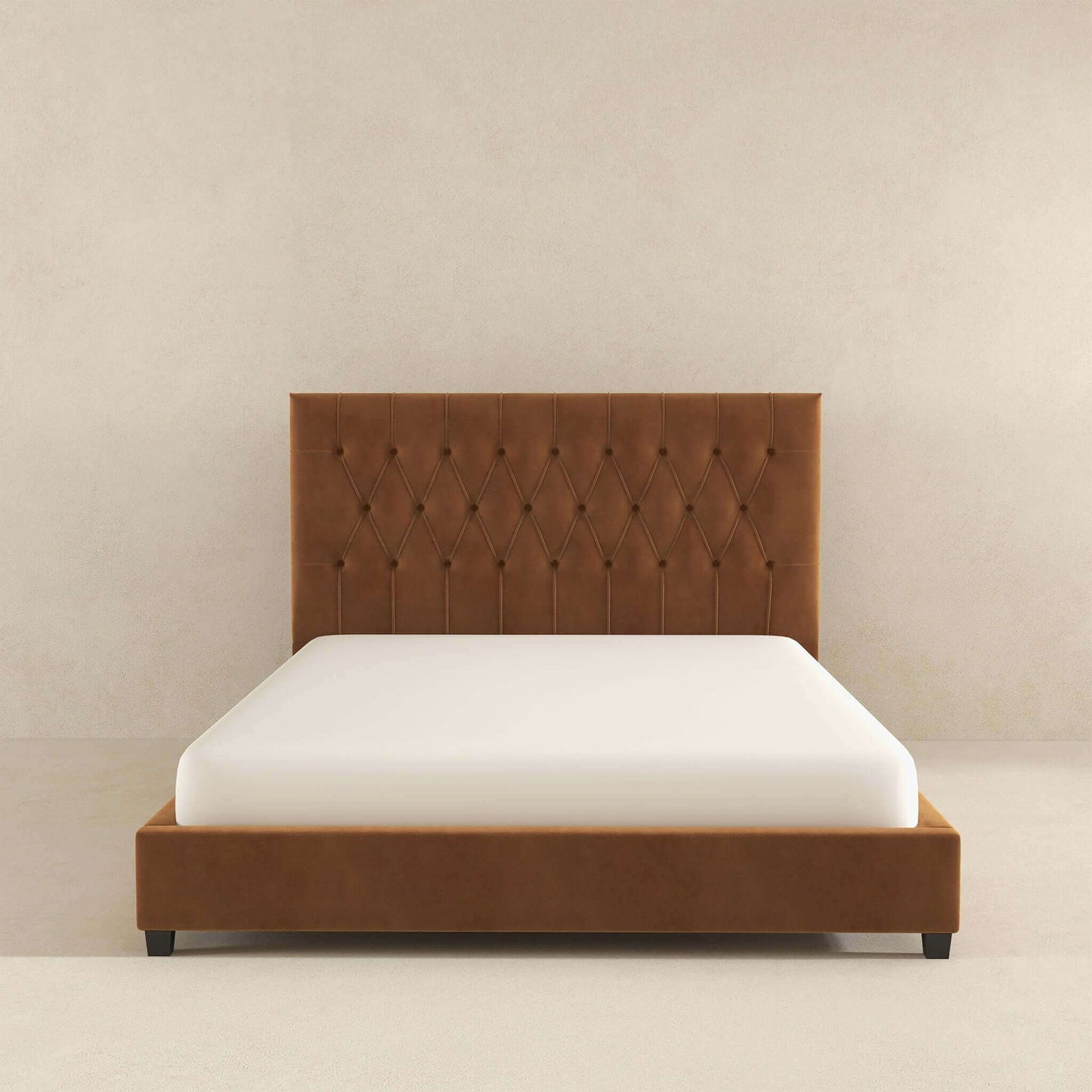 Donald - Mid-Century Modern Upholstered Platform Bed