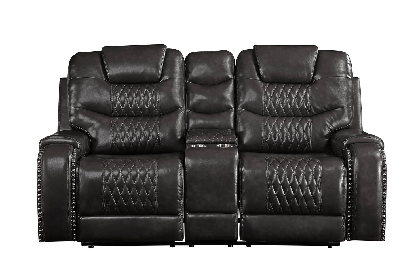 Braylon - Recliner Loveseat With Cupholder Console - Brown