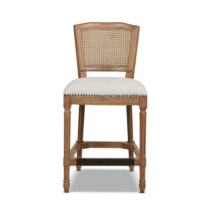 Triomphe - Rattan Wicker High Back Armless Counter Bar Stool