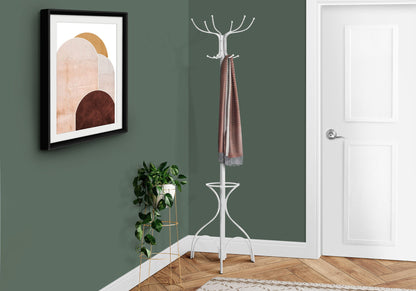 Coat Rack, Hall Tree, Free Standing, 12 Hooks, Entryway, 70"H, Umbrella Holder, Contemporary & Modern