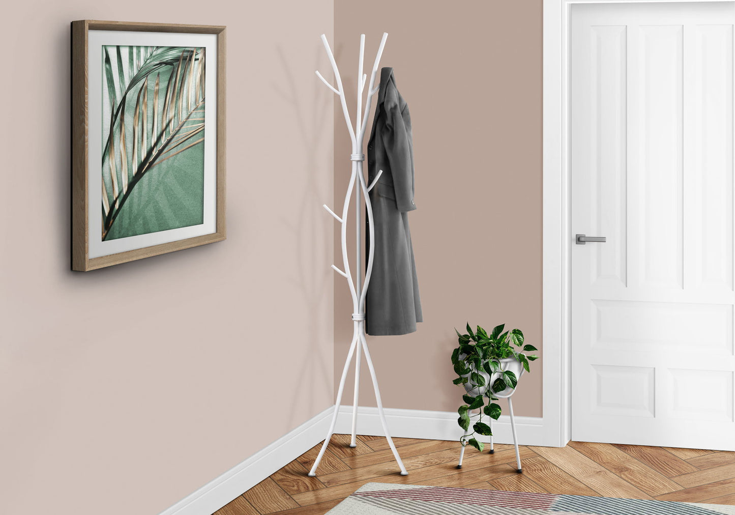 Coat Rack, Hall Tree, Free Standing, 11 Hooks, Entryway, Contemporary & Modern