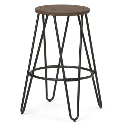 Simeon - Multifunctional Metal Stool With Wood Seat