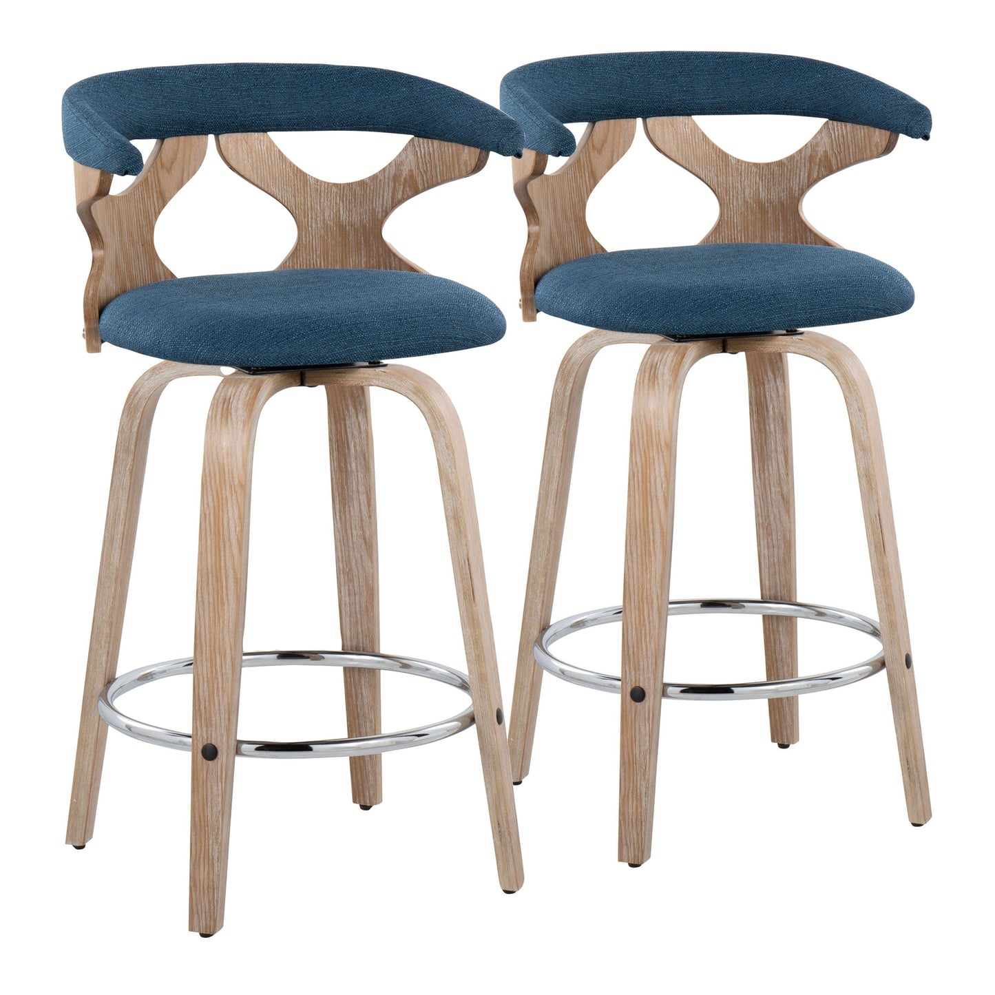 Gardenia - Mid Century Modern Fixed Height Counter Stool With Swivel (Set of 2)