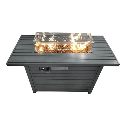 Propane Fire Pit Table With Lid - Gray