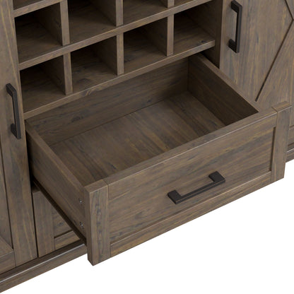 Ela - Sideboard With Wine Storage - Smoky Brown