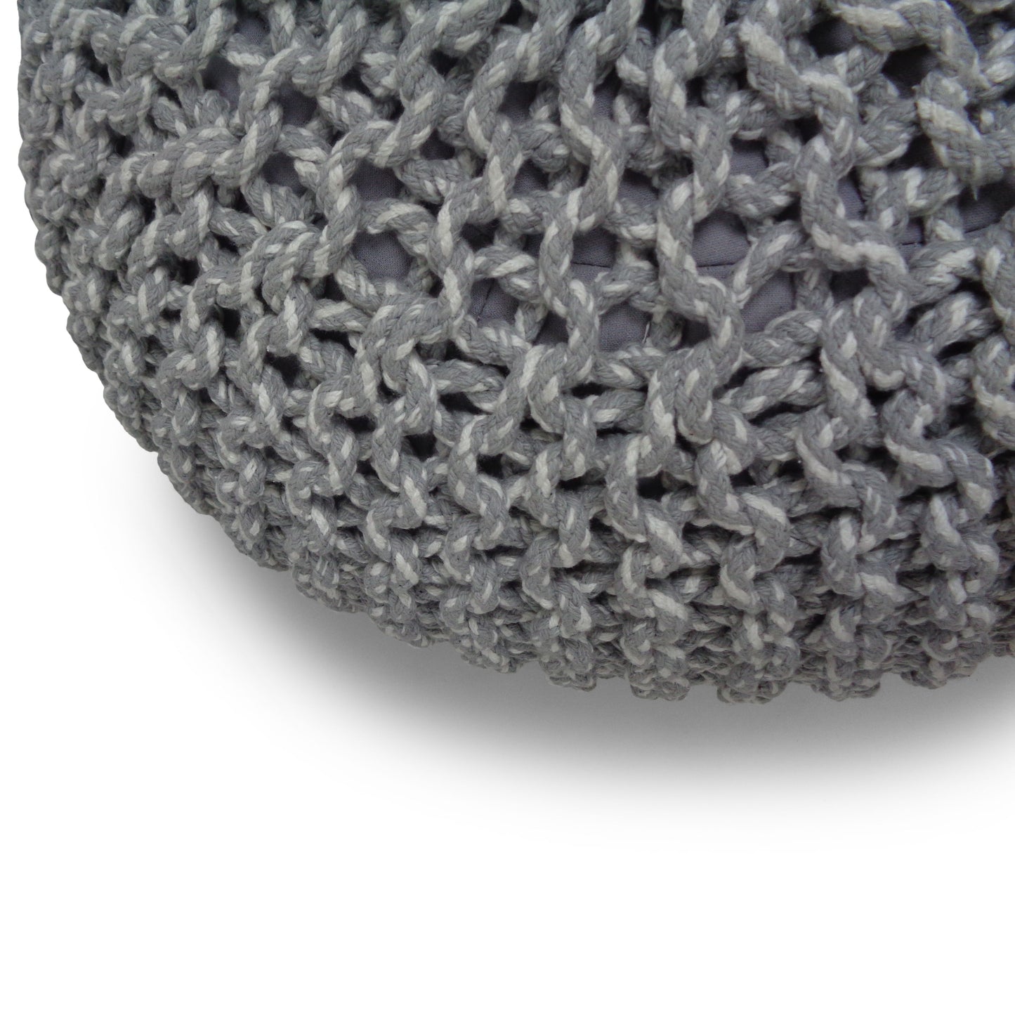 Nikki - Handcrafted Hand Knit Round Pouf