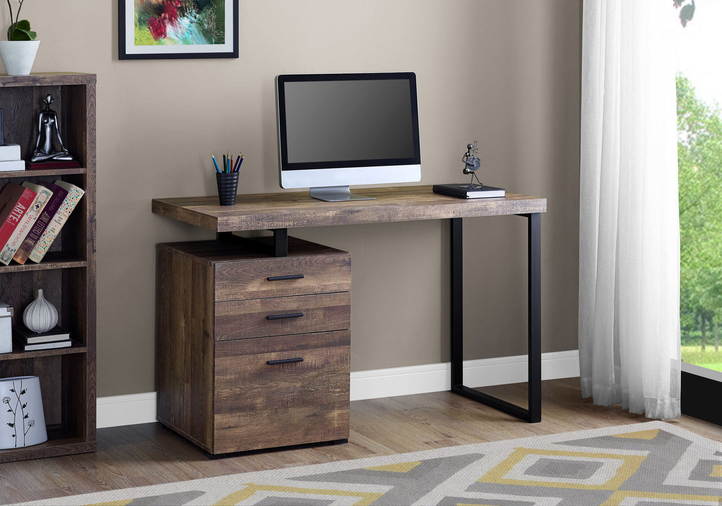 Computer Desk For Home Office, Left, Right Set - Up, Ample Storage Drawers