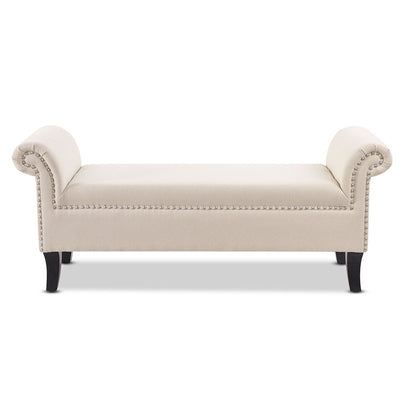 Kathy - Roll Arm Entryway Accent Bench - Sky Neutral Beige