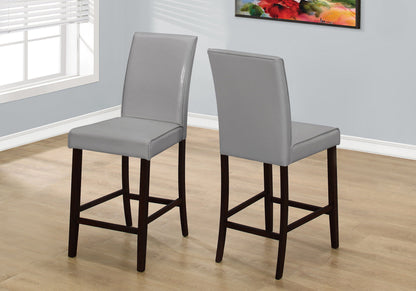 Counter Height Dining Chair Upholstered Leather Look (Set of 2)