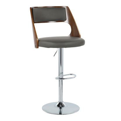 Cecina - Mid-Century Modern Adjustable Height Barstool Wth Swivel And Oval Footrest (Set of 2)