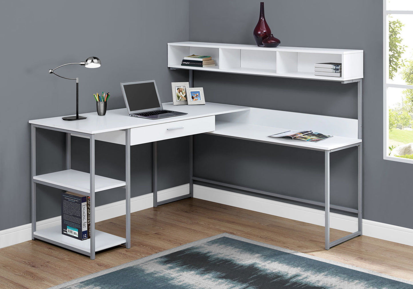 Computer Desk, Home Office, Corner, Storage Drawers, L Shape, Laptop, Contemporary & Modern