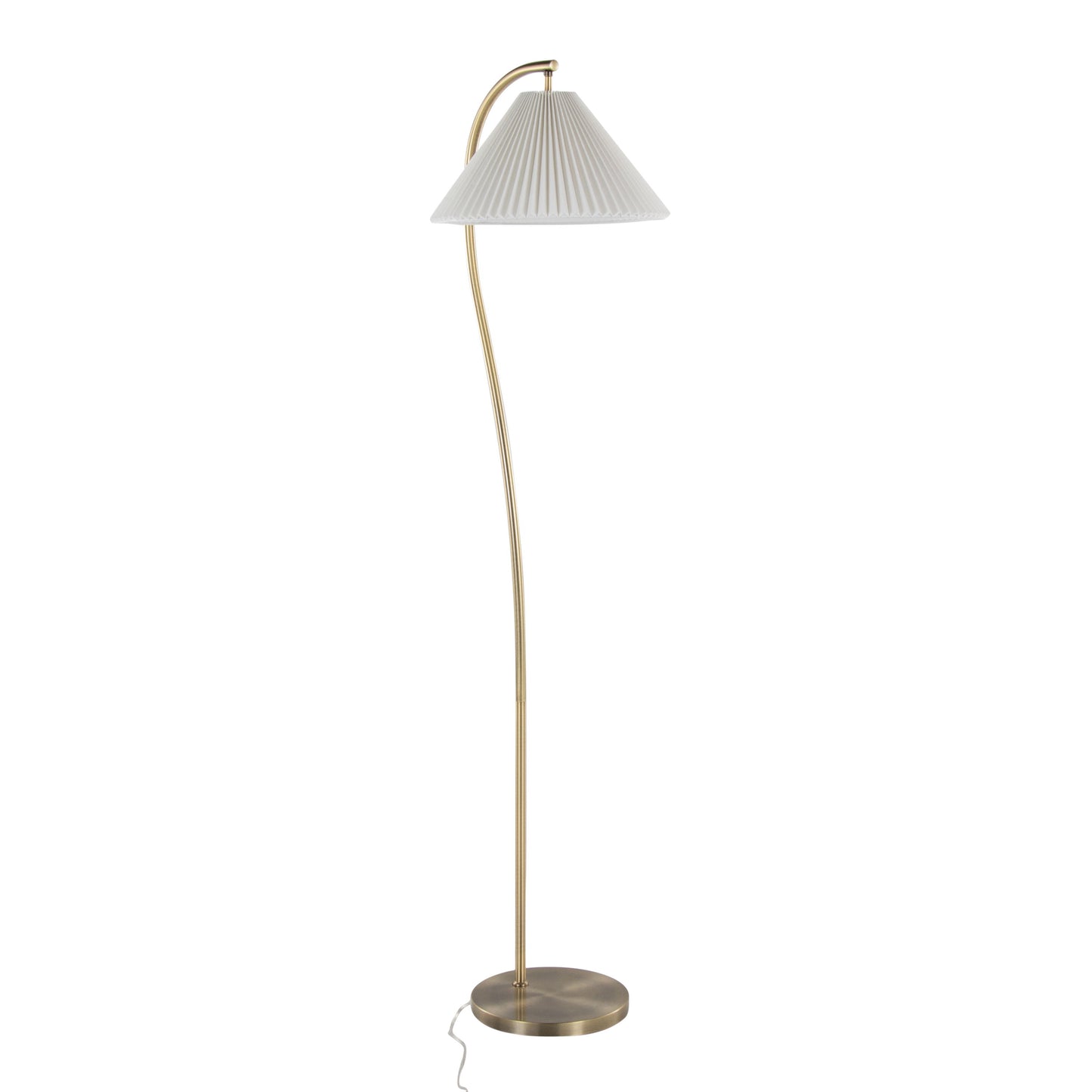 Cassis - Glam / Art Deco Floor Lamp Pleated - Gold / White