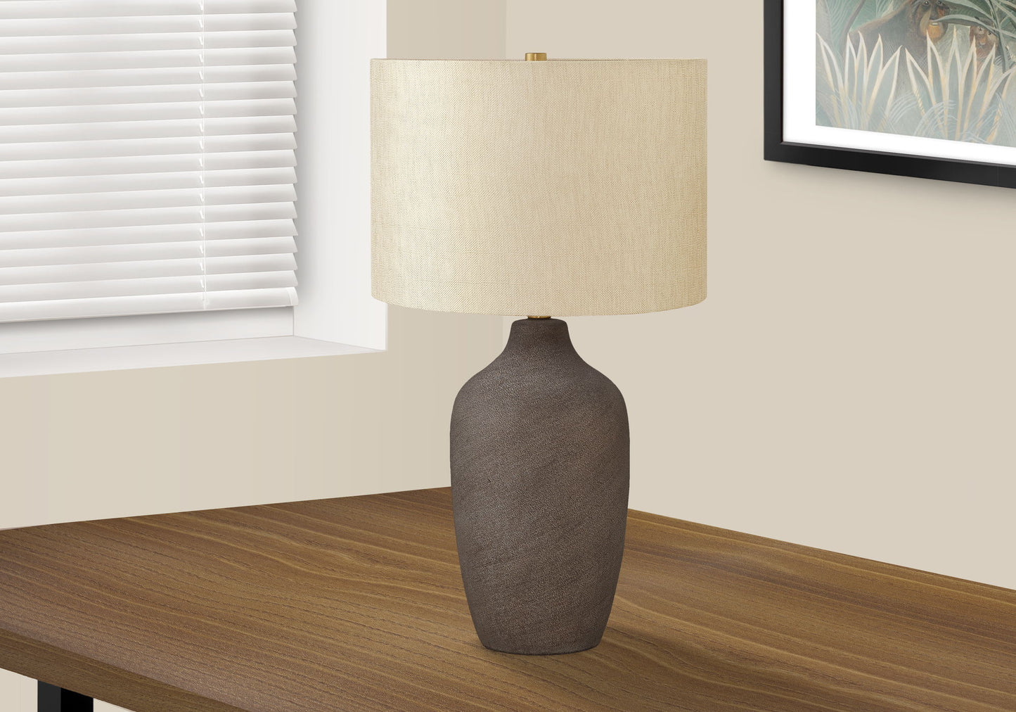 Lighting, Table Lamp, Ceramic, Resin, Contemporary - Gray