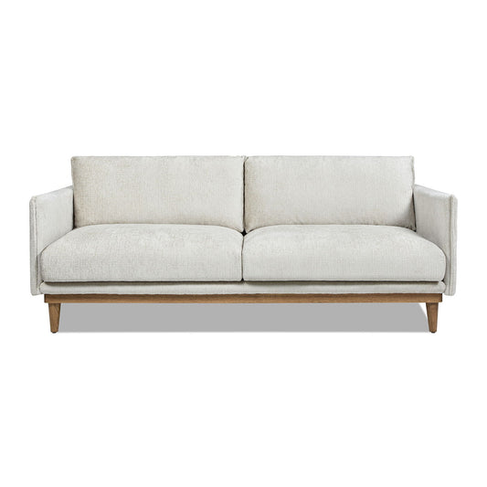 Haven - Flange Arm Oak Sofa - Marled Gray