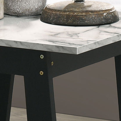 Kenzo - End Table With Faux Marble Top Finish - Black