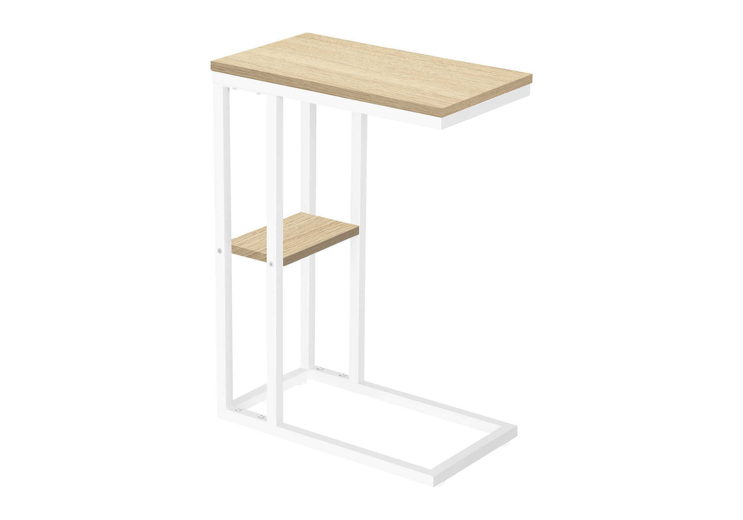 Accent Table, C - Shaped, Marble Look Contemporary & Modern Convenient Design