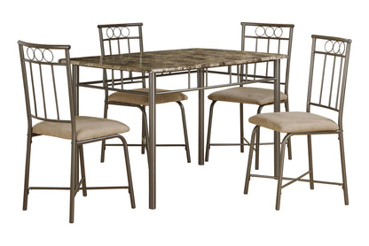 5 Pieces Dining Table Set, Small, Rectangular