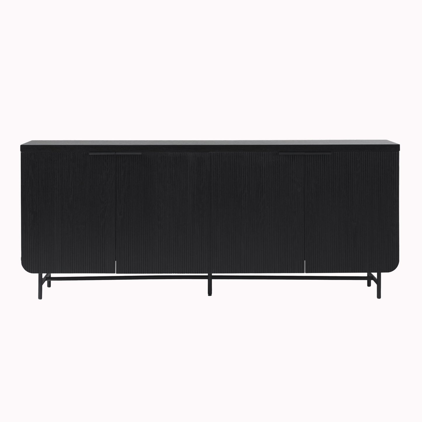 Modern Scandi Fluted Door Sideboard - Black