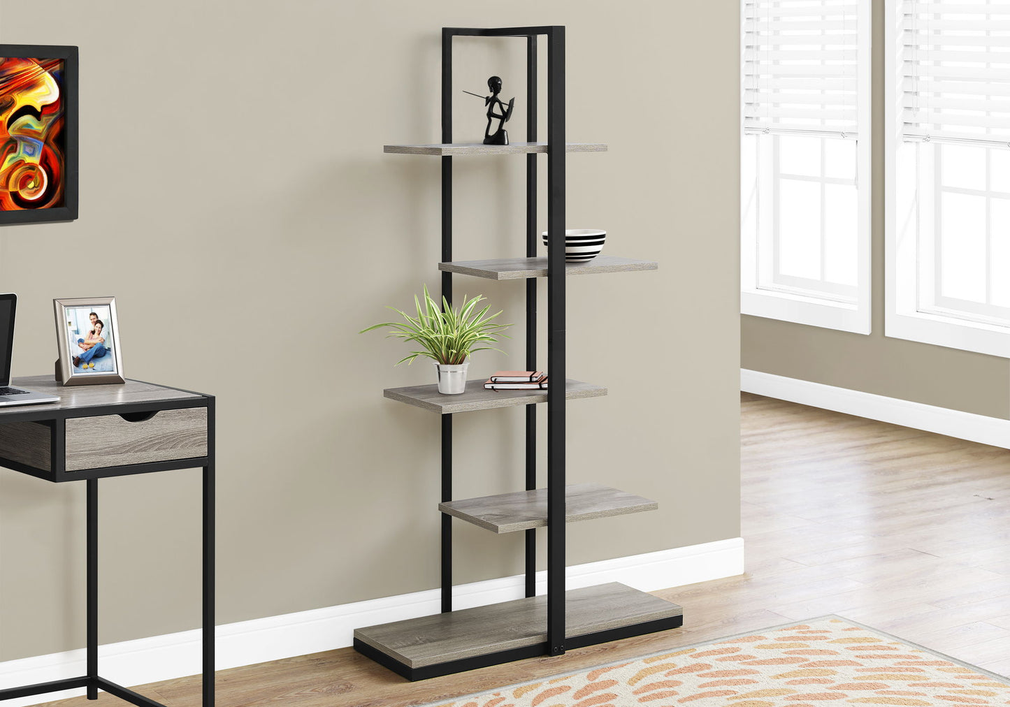 Bookshelf, Bookcase, Etagere, 5 Tie For Office, Contemporary & Modern