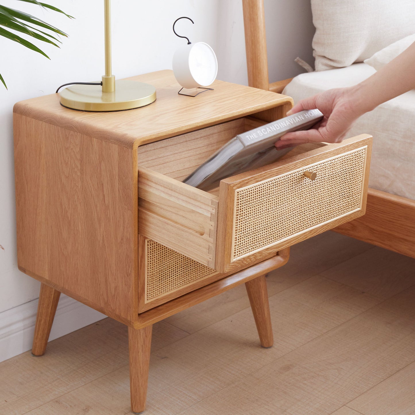 Bedside Cabinet, Modern Simple Nightstands European Beech