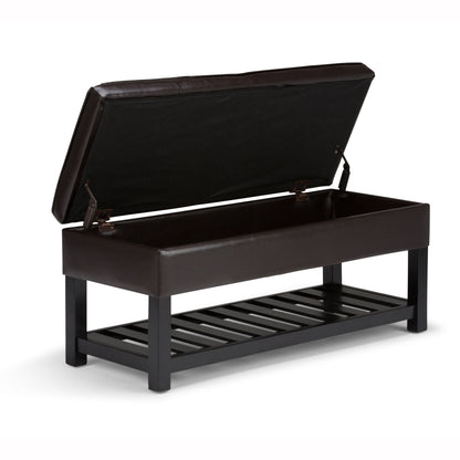 Cosmopolitan - Storage Ottoman Bench With Open Bottom - Tanners Brown