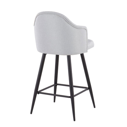 Ahoy - Contemporary Fixed Height Counter Stool With Square Footrest (Set of 2)