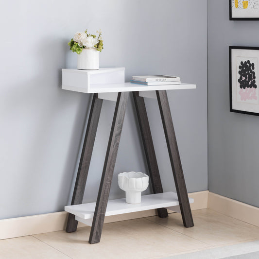 Contemporary Console Table With Two Shelves