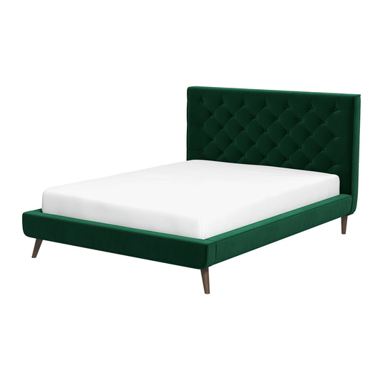 Dillon - Mid-Century Modern Velvet Platform Bed