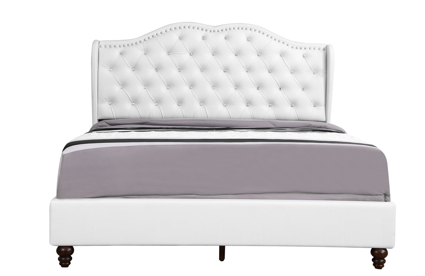 Upholstered Velvet Bed Transitional