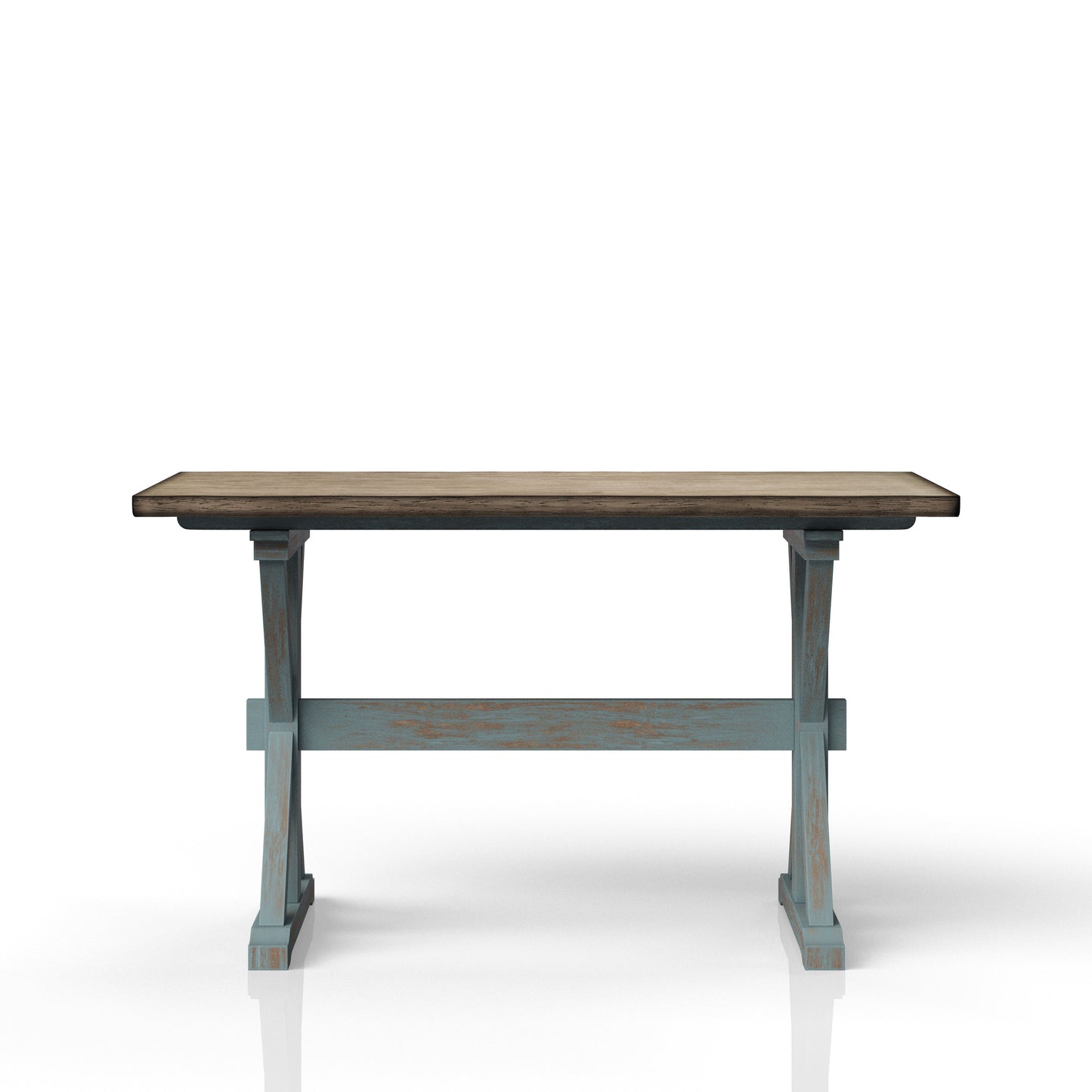 X Based Counter Height Casual Dining Table - Aqua Blue