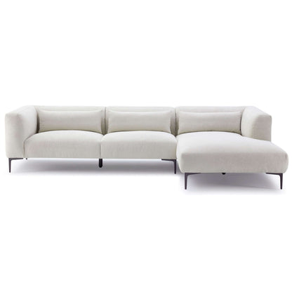 Laley - Right Facing L Shaped Linen Sectional - Beige