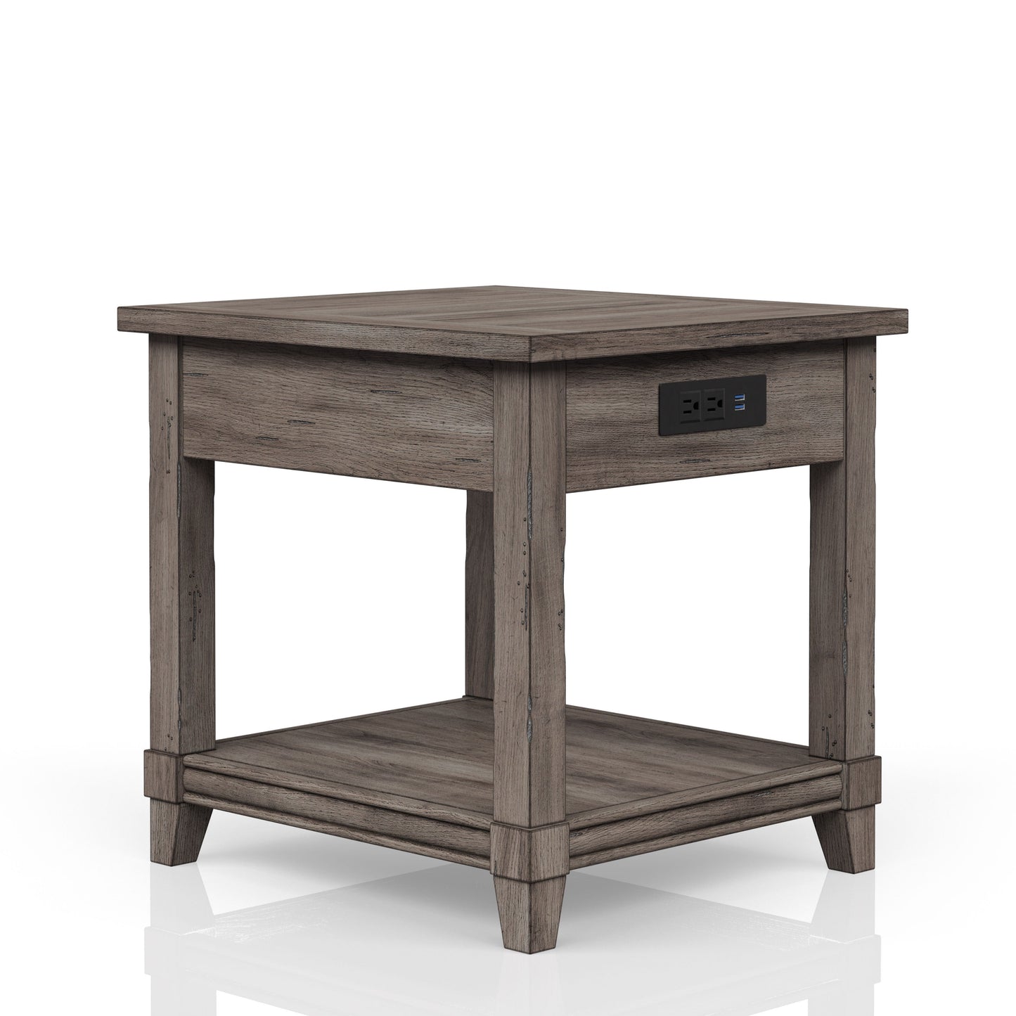 End Table With Storage Drawer Usn - Gray