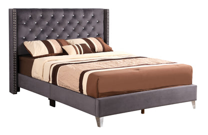 Upholstered Nailhead Trim Chic Bed