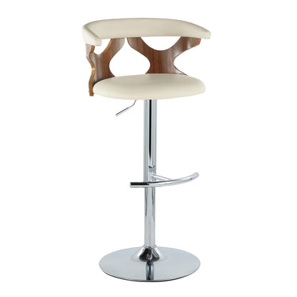 Gardenia - Mid Century Modern Adjustable Barstool With Swivel With Rounded T Footrest (Set of 2)