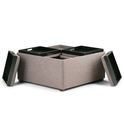 Avalon - Square Coffee Table, Storage Ottoman