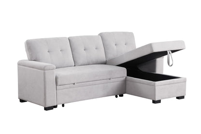 Lucca II - 84.5"W Reversible Sleeper Sectional Sofa with Storage Chaise