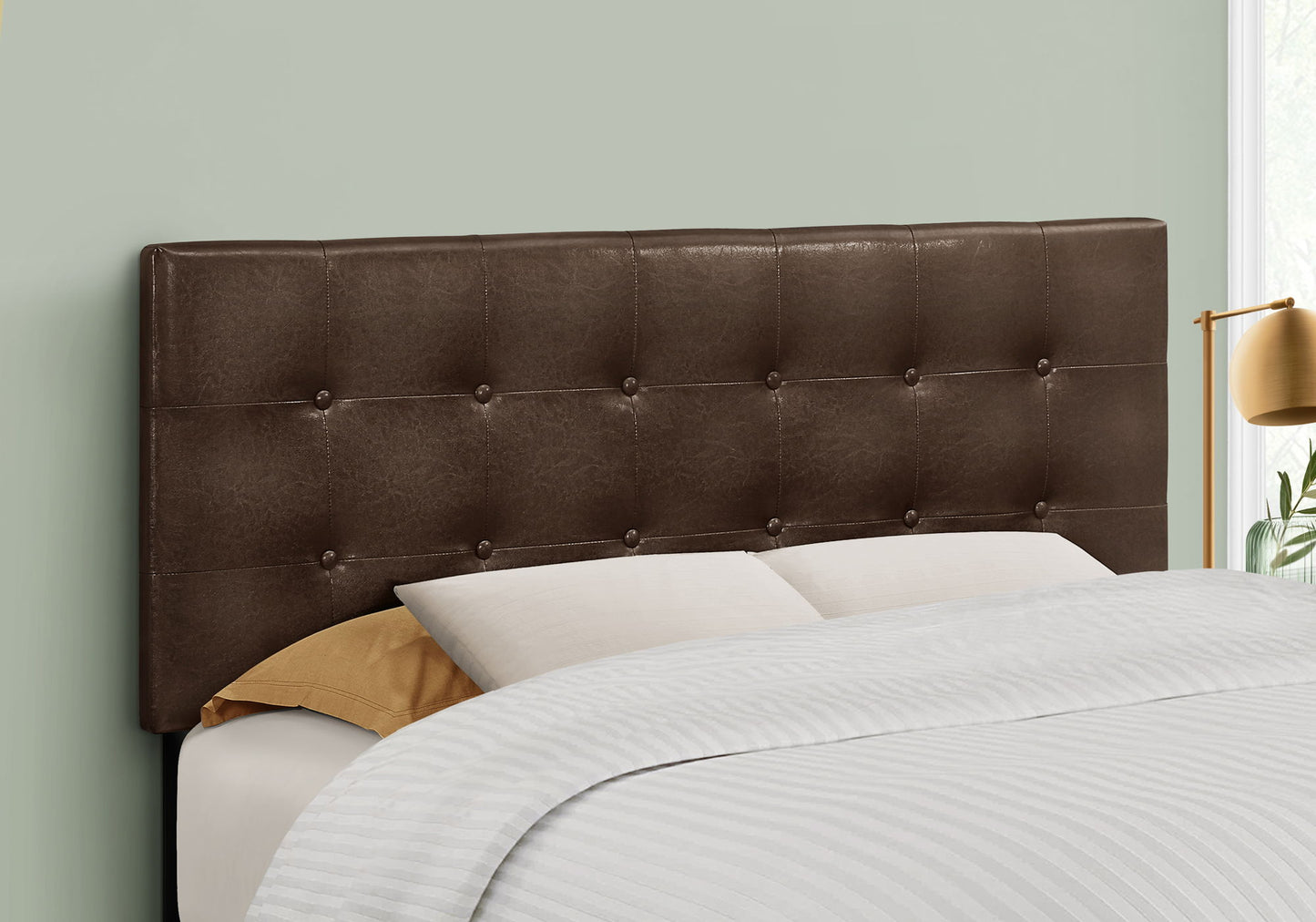 Full Size, Bed Headboard Only, Upholstered, Transitional - Brown