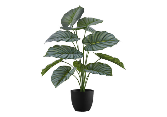 24" Tall, Artificial Plant, Calathea, Indoor, Faux, Fake, Table, Greenery, Potted, Real Touch, Decorative - Green / Black