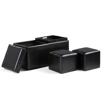 Avalon - 5 Piece Storage Ottoman, Contemporary