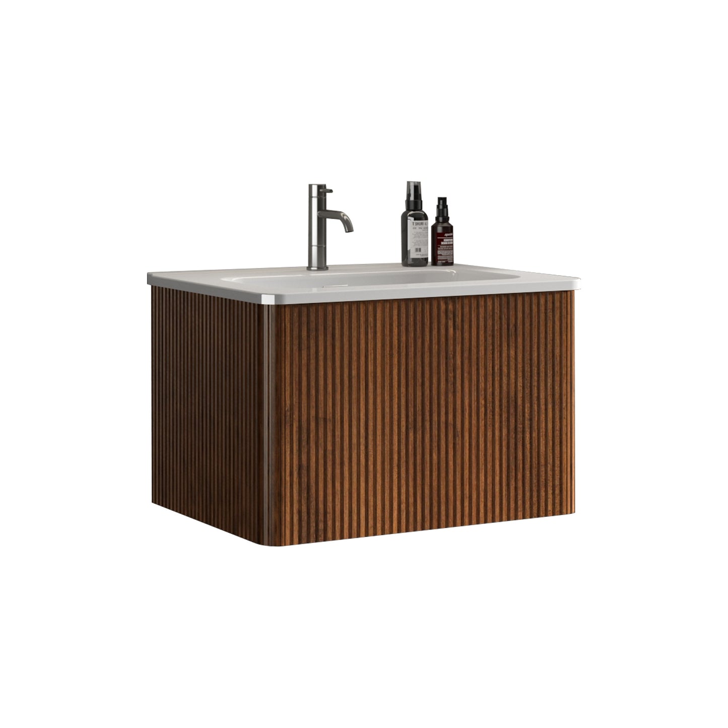 Etna - Striped Bathroom Vanity With Ceramic Sink, Wall Mounted Floating Bathroom Vanity For Modern Bathroom