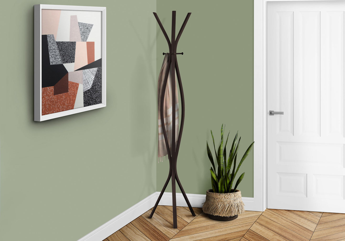 Free Standing Coat Rack 3 Hooks For Entryway