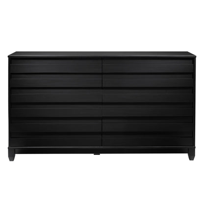 Modern 6 Drawer Solid Wood Dresser With Channel Pulls