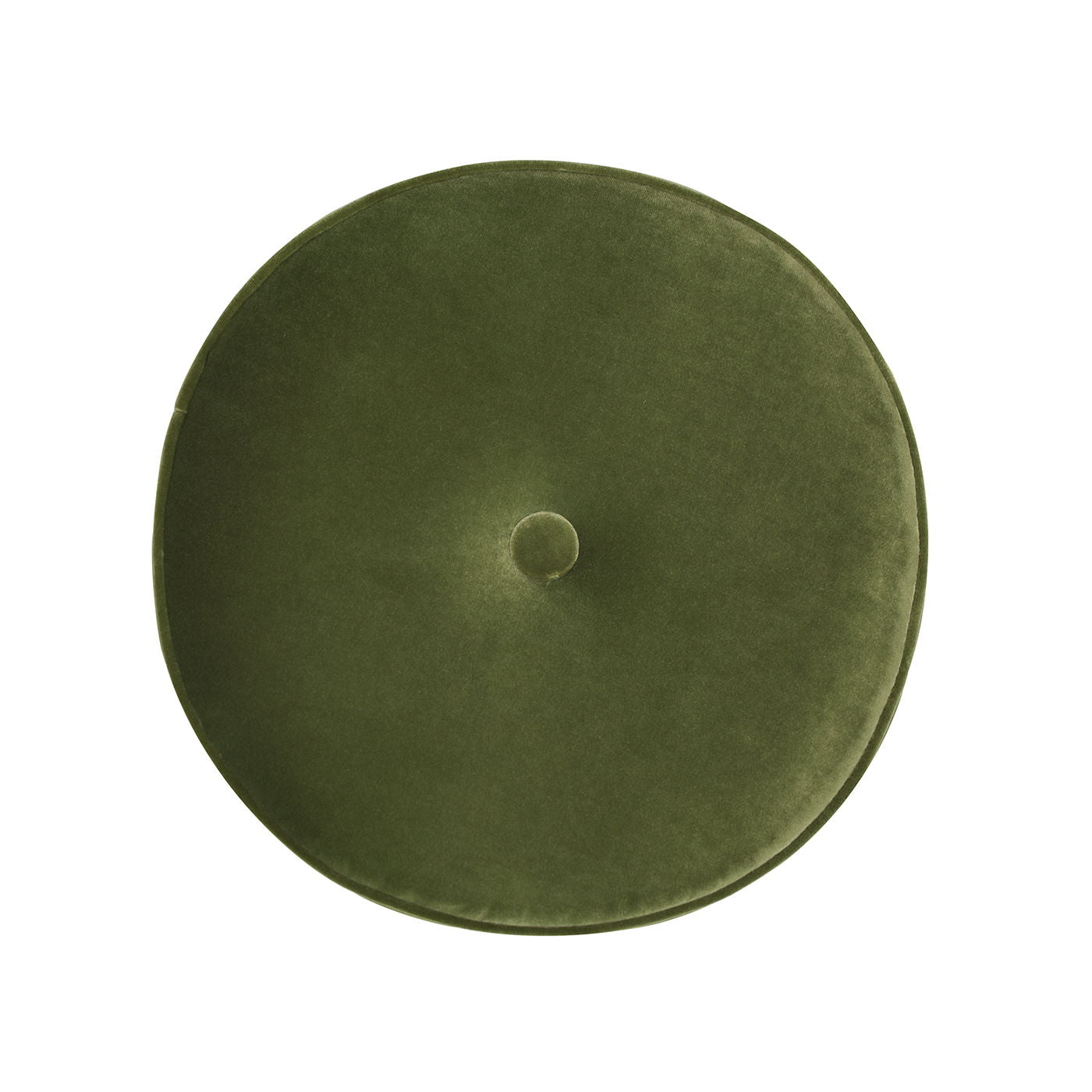 Riley - Round Footstool Ottoman - Olive Green