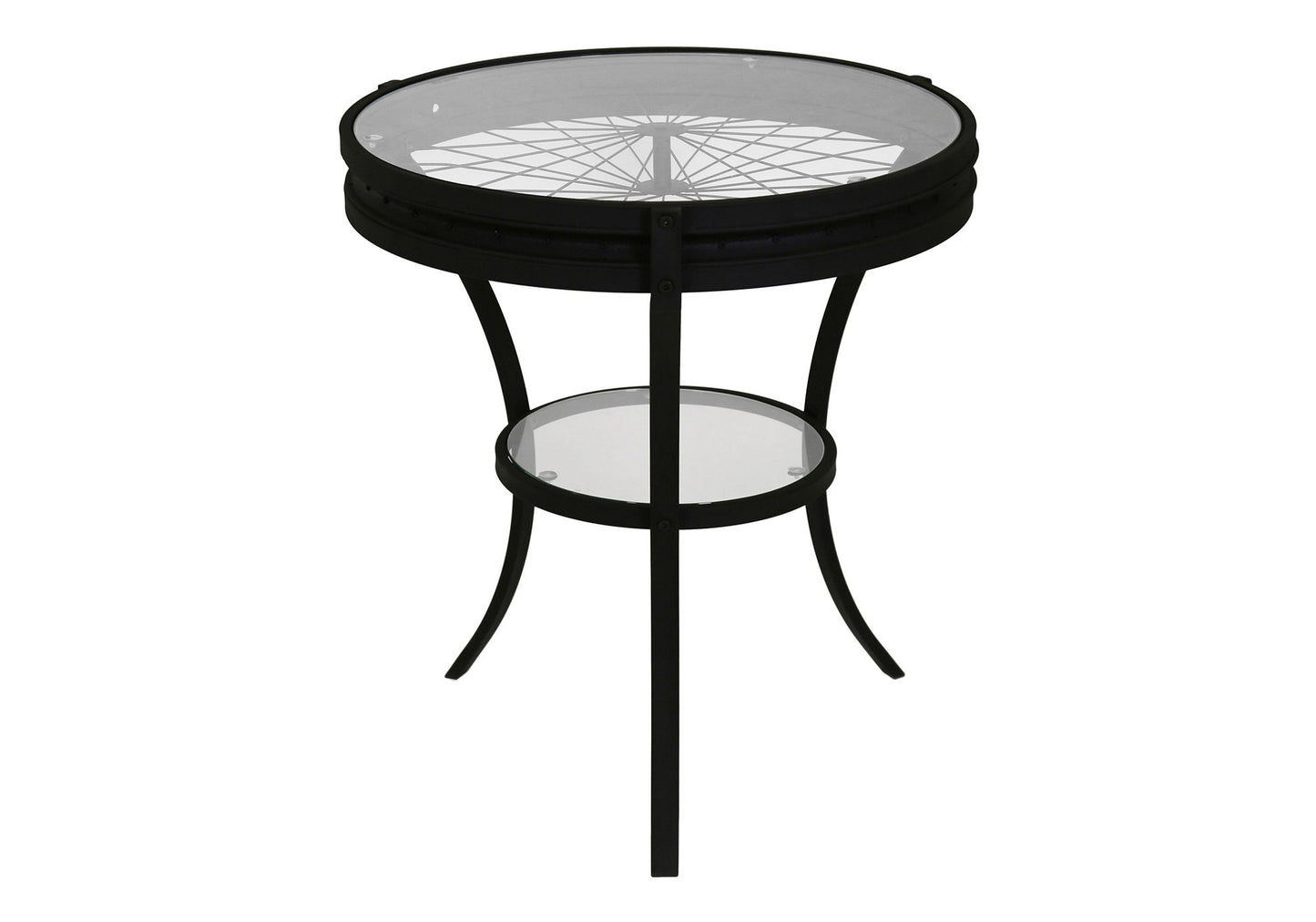 Round Accent Table, Transitional - Black