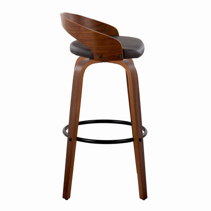 Grotto - Mid Century Modern Fixed Height Barstool & Swivel With Round Footrest (Set of 2)