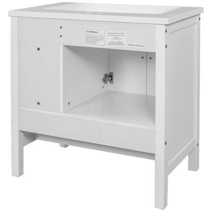 Bathroom Vanity Base Only, Solid Wood Frame, Bathroom Storage Cabinet With Doors And Drawers