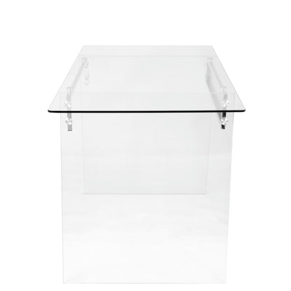 Glacier - Contemporary Desk - Clear / Chrome