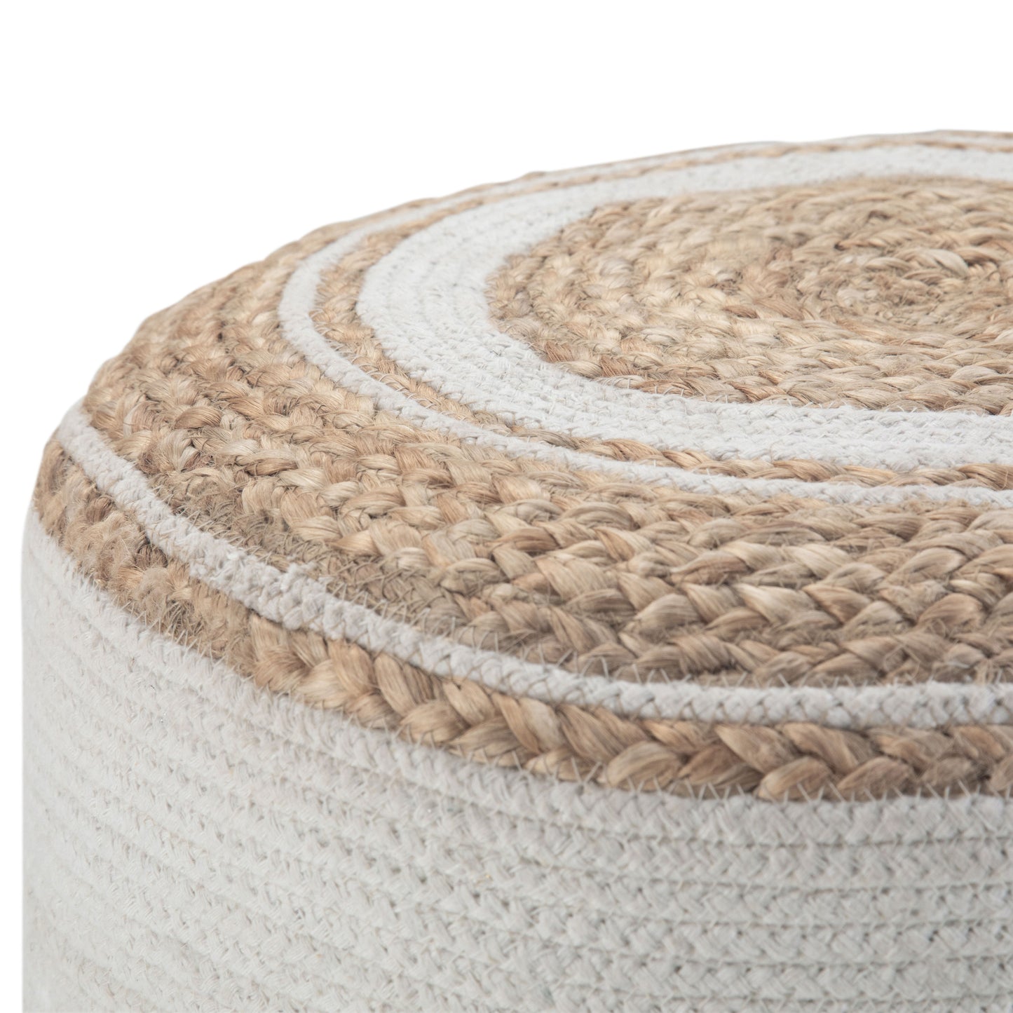 Serena - Handcrafted Round Braided Pouf