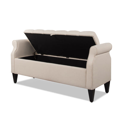 Jacqueline - Tufted Roll Arm Storage Bench